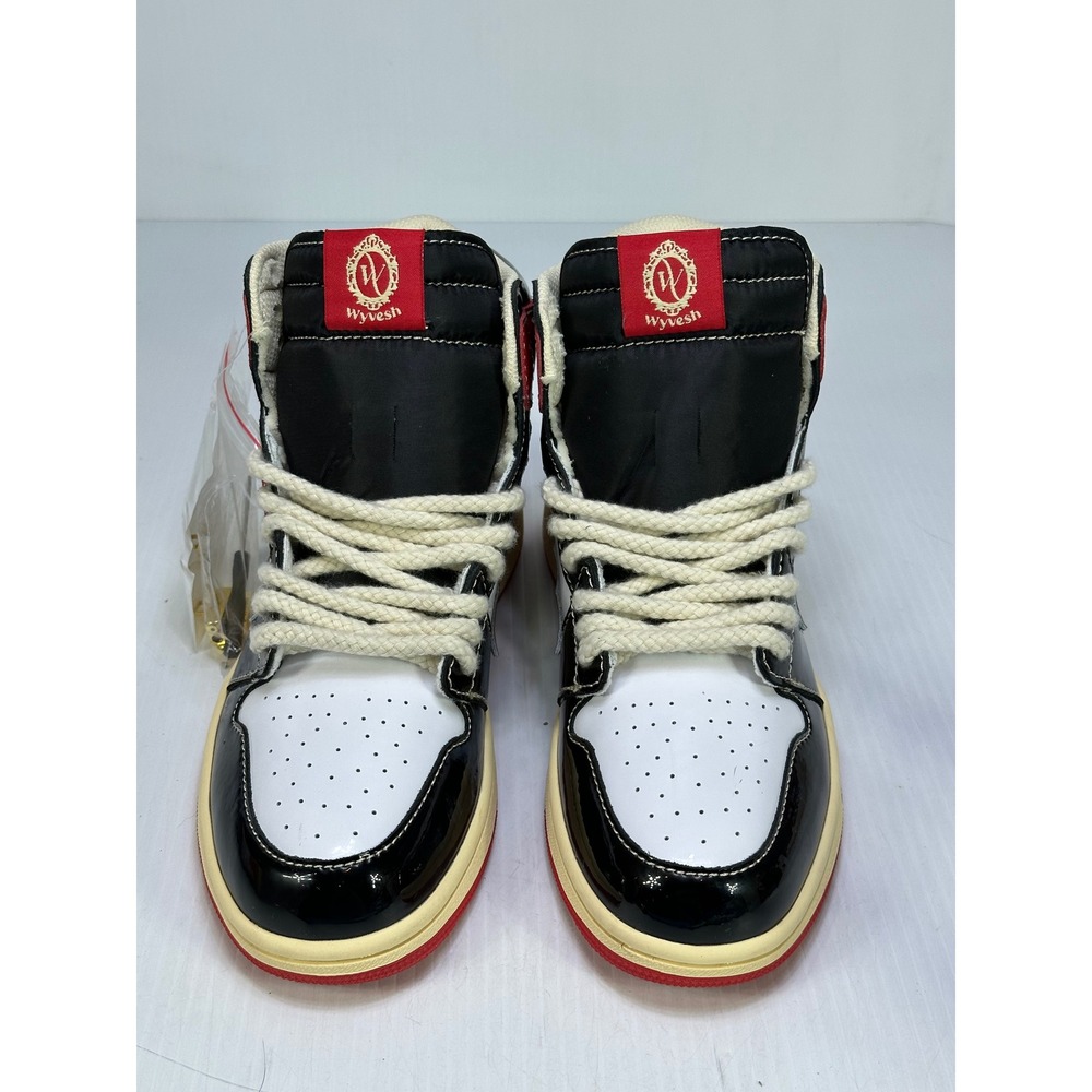 Wyvesh Anniversary High Top Sneakers Red Black White Patent Leather Mens 9.5
